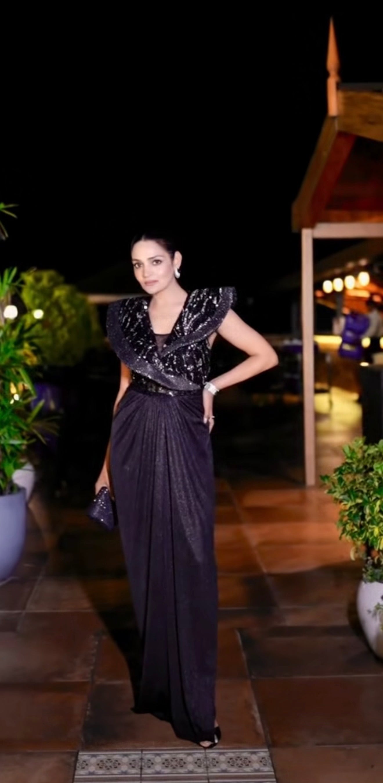 Dressed Like a Dream in Midnight Elegance -Serving Glam, Grace and Bold Beauty in every Detail .