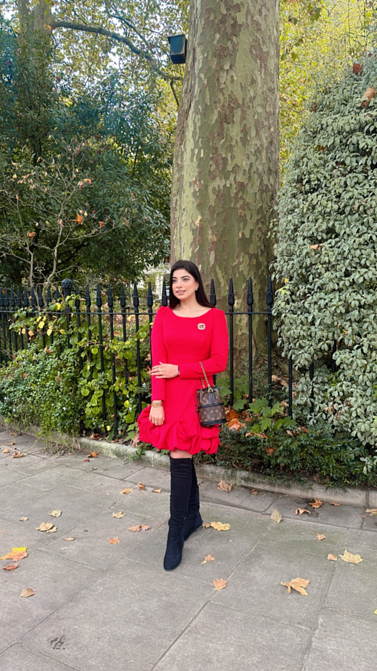 Suede dress with a ruffled hemline