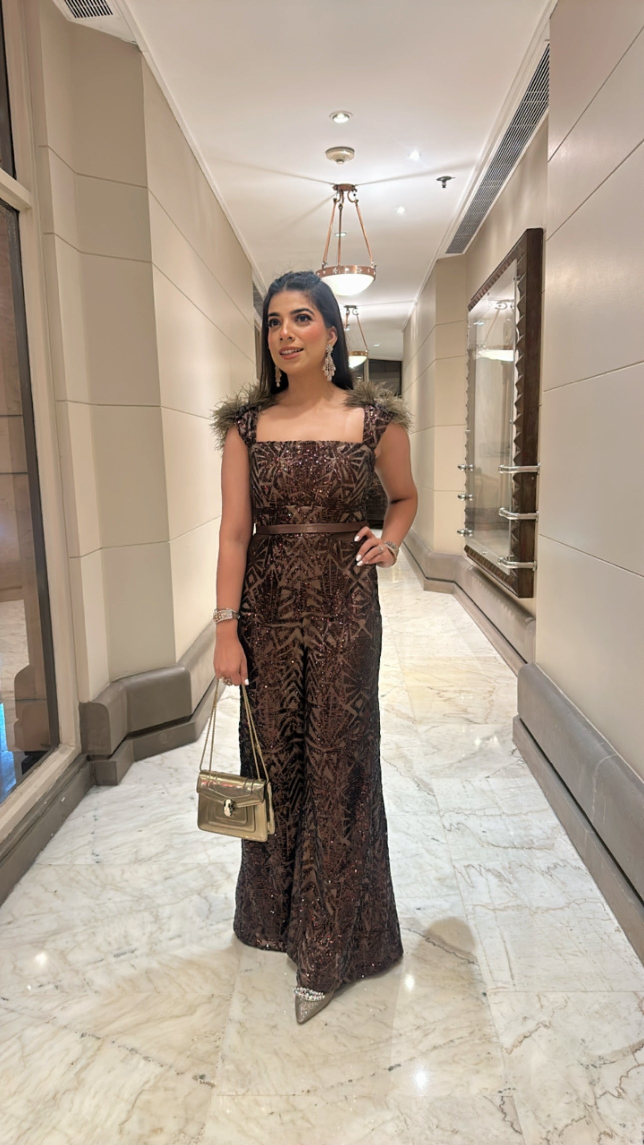 Embroidered Indo-Western Flared Jumpsuit